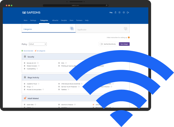 Web filtering for Wi-Fi providers & integrators